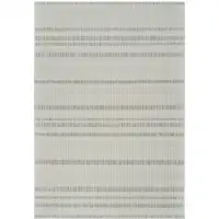 Photo of Cream and Beige Striped Distressed Indoor Outdoor Area Rug