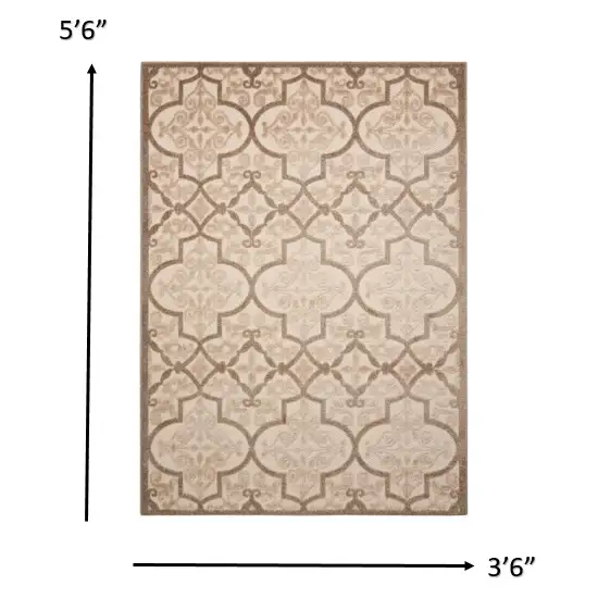 Cream Moroccan Indoor Outdoor Area Rug Photo 6