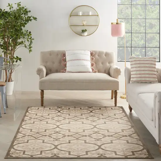 Cream Moroccan Indoor Outdoor Area Rug Photo 7