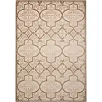 Photo of Cream and Beige Trellis Indoor Outdoor Area Rug