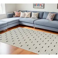 Photo of Cream and Black Abstract Distressed Area Rug