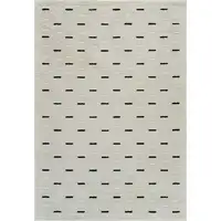 Photo of Cream and Black Abstract Distressed Area Rug