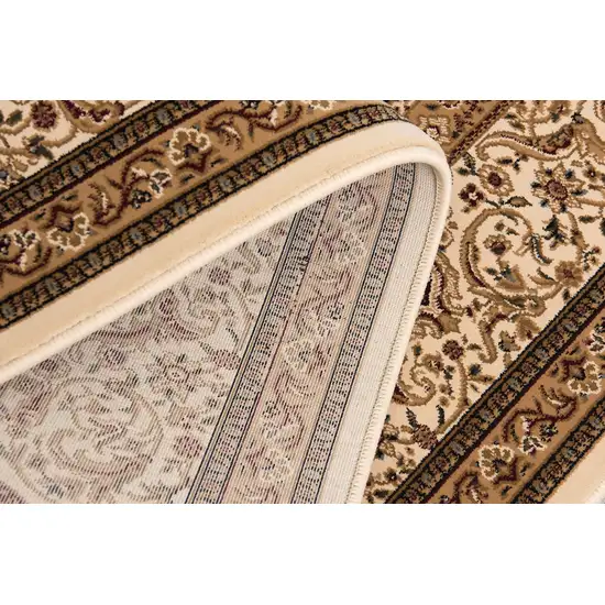 Cream and Black Decorative Area Rug Photo 7