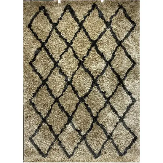 Cream and Black Lattice Area Rug Photo 1