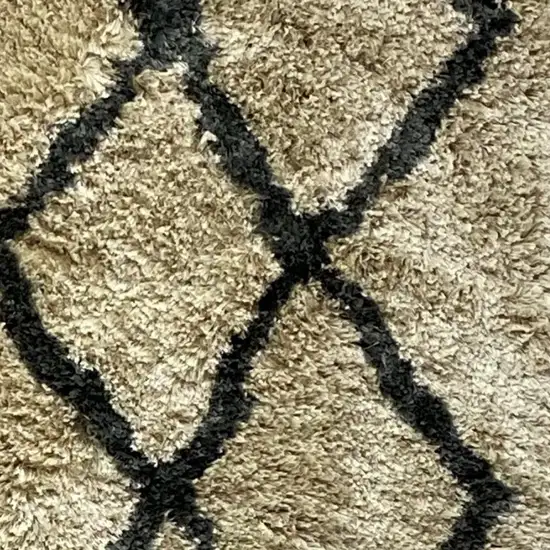 Cream and Black Lattice Area Rug Photo 4