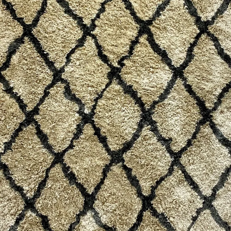 Cream and Black Lattice Area Rug Photo 2