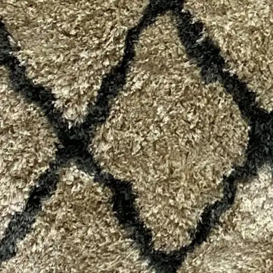 Cream and Black Lattice Area Rug Photo 8