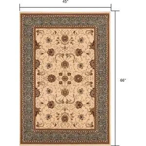 Photo of Cream and Blue Traditional Area Rug