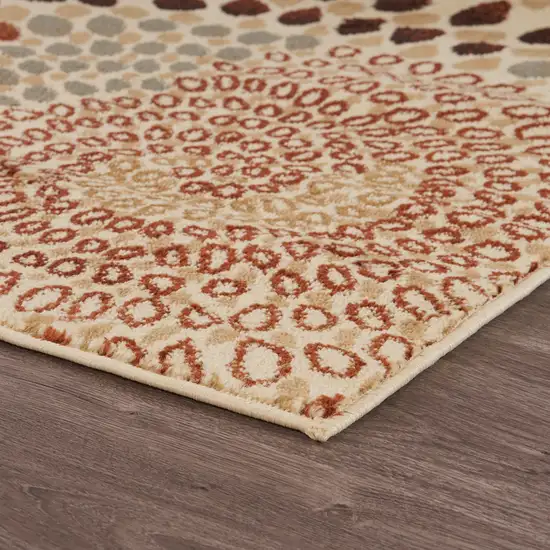 Cream and Brown Swirls Area Rug Photo 6