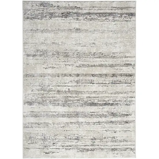 Cream and Gray Abstract Non Skid Area Rug Photo 4