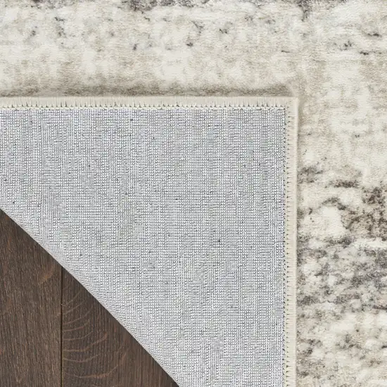 Cream and Gray Abstract Non Skid Area Rug Photo 5