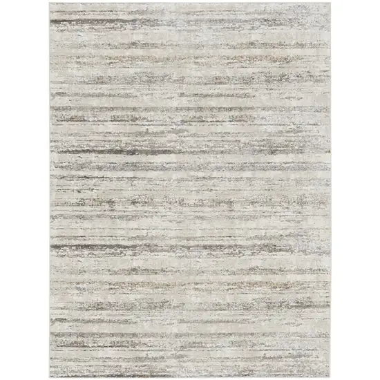 Cream and Gray Abstract Non Skid Area Rug Photo 2