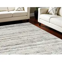 Photo of Cream and Gray Abstract Non Skid Area Rug