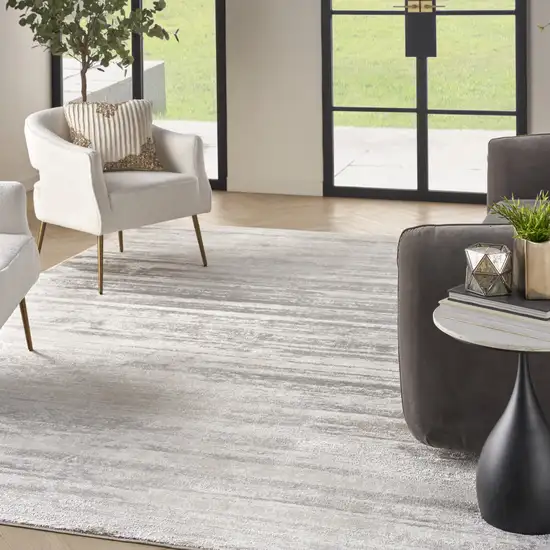 Cream and Gray Abstract Non Skid Area Rug Photo 6