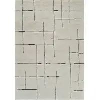 Photo of Cream and Green Abstract Distressed Area Rug