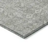 Photo of Cream and Tan Floral Washable Non Skid Indoor Outdoor Area Rug