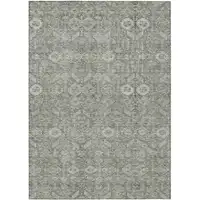 Photo of Cream and Tan Floral Washable Non Skid Indoor Outdoor Area Rug