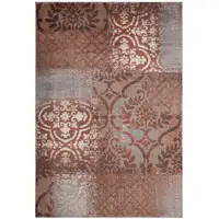 Photo of Damask Distressed Stain Resistant Area Rug