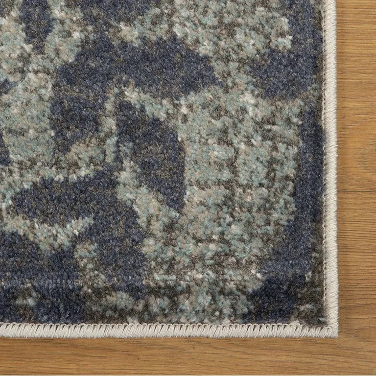 Damask Distressed Stain Resistant Area Rug Photo 4