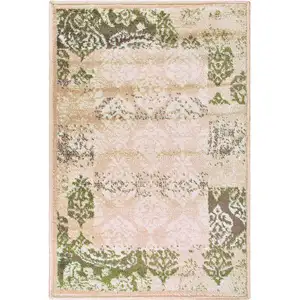 Photo of Damask Power Loom Distressed Stain Resistant Area Rug