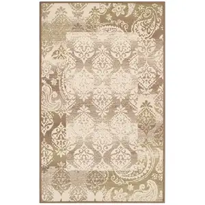 Photo of Damask Power Loom Distressed Stain Resistant Area Rug