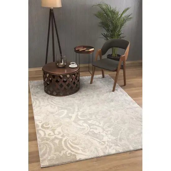 Damask Power Loom Stain Resistant Area Rug Photo 2