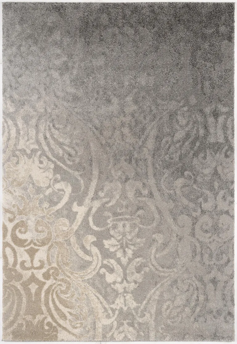 Damask Power Loom Stain Resistant Area Rug Photo 1