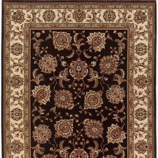 Dark Brown and Ivory Oriental Area Rug Photo 5