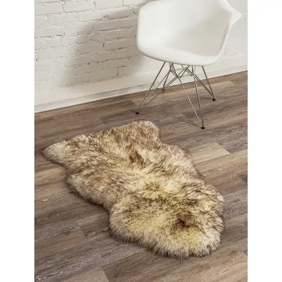 Dark Cream New Zealand Natural Sheepskin Rug Photo 4