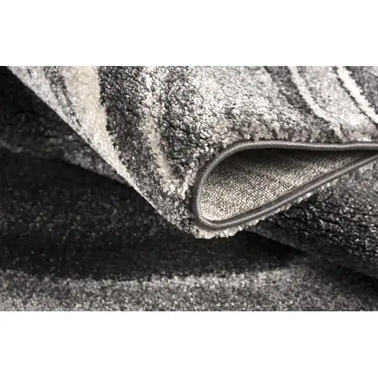 Dark Gray Abstract Illusional Area Rug Photo 9