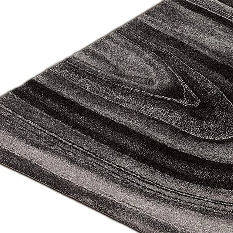 Dark Gray Abstract Illusional Area Rug Photo 5