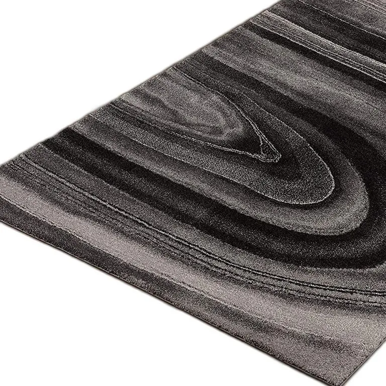 Dark Gray Abstract Illusional Area Rug Photo 5