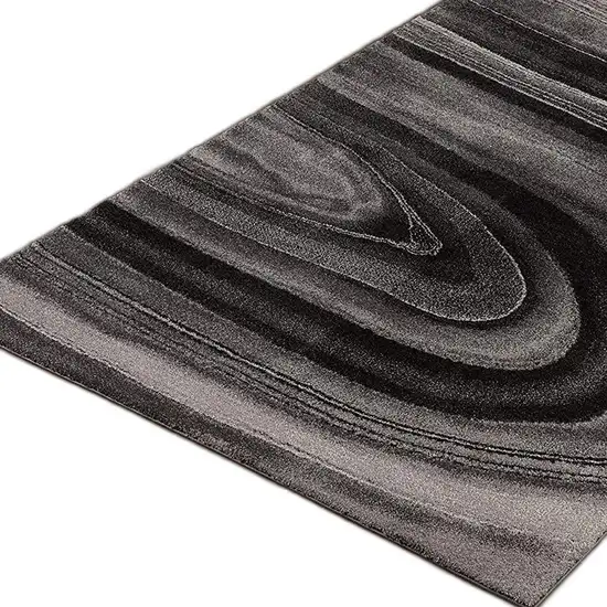 Dark Gray Abstract Illusional Area Rug Photo 7