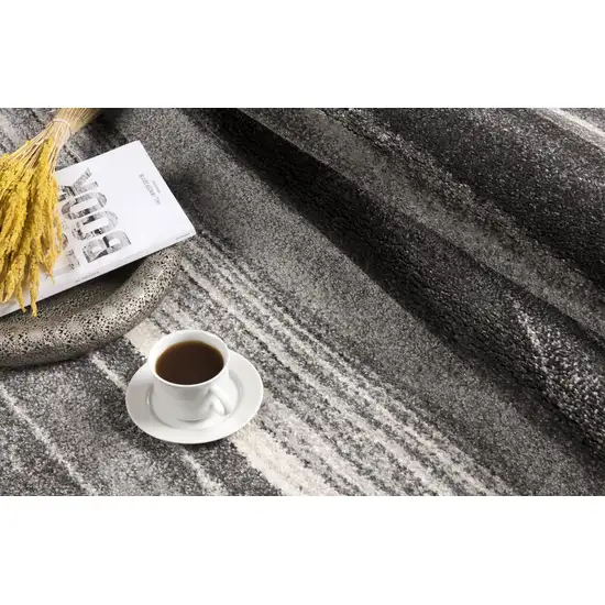 Dark Gray Abstract Illusional Area Rug Photo 10