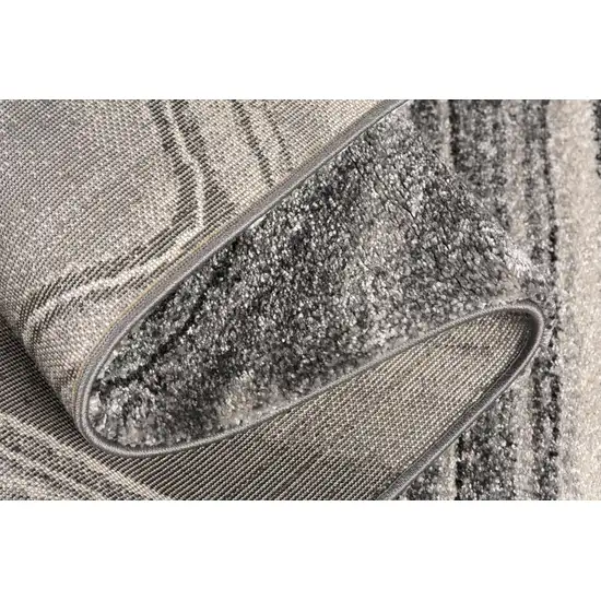 Dark Gray Abstract Illusional Area Rug Photo 9