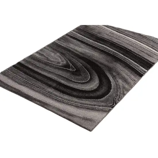 Dark Gray Abstract Illusional Area Rug Photo 6