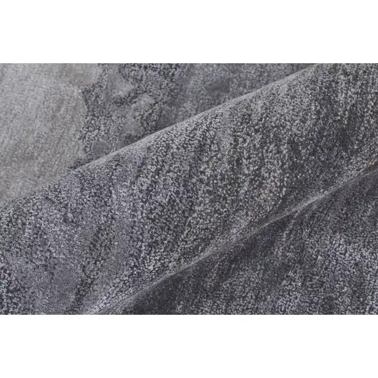 Dark Gray and Ivory Abstract Hand Tufted Area Rug Photo 9