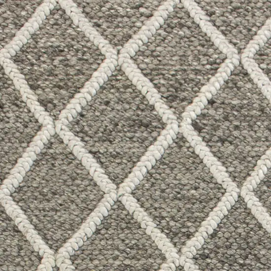 Dark Grey Hand Woven Diamond Pattern Indoor Area Rug Photo 2