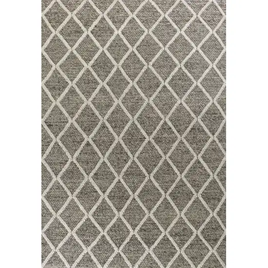 Dark Grey Hand Woven Diamond Pattern Indoor Area Rug Photo 1