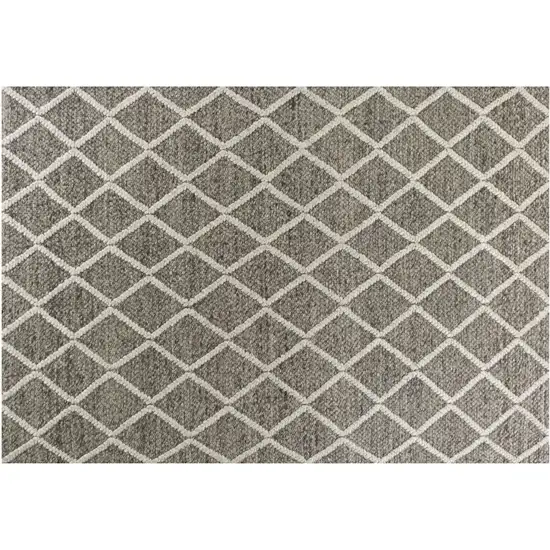 Dark Grey Hand Woven Diamond Pattern Indoor Area Rug Photo 2