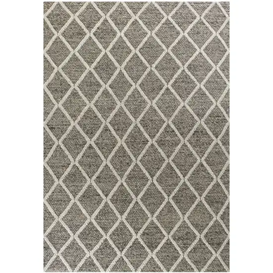 Dark Grey Hand Woven Diamond Pattern Indoor Area Rug Photo 3