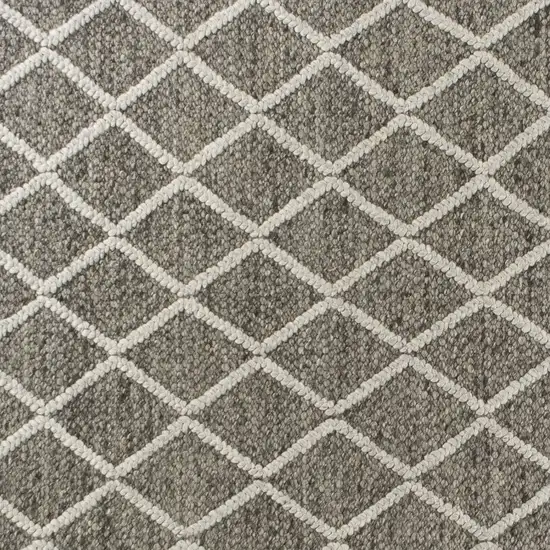 Dark Grey Hand Woven Diamond Pattern Indoor Area Rug Photo 5