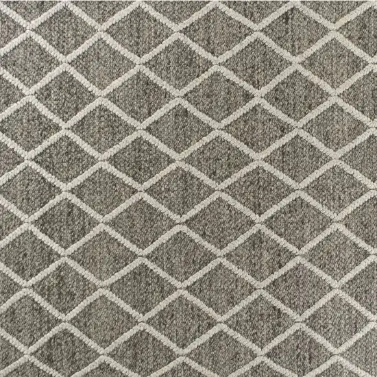 Dark Grey Hand Woven Diamond Pattern Indoor Area Rug Photo 8