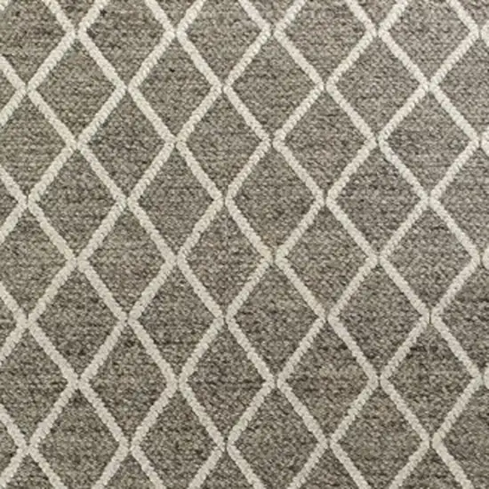 Dark Grey Hand Woven Diamond Pattern Indoor Area Rug Photo 7