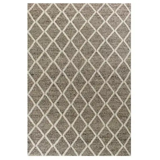 Dark Grey Hand Woven Diamond Pattern Indoor Area Rug Photo 1