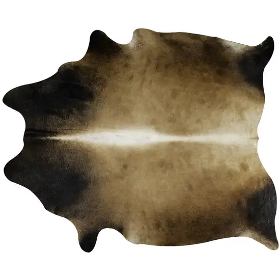 Dark Tan Genuine Cowhide Hand Knotted Area Rug Photo 2