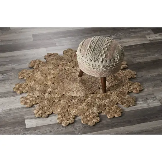 Dazzling Concentric Natural Boutique Jute Rug Photo 7