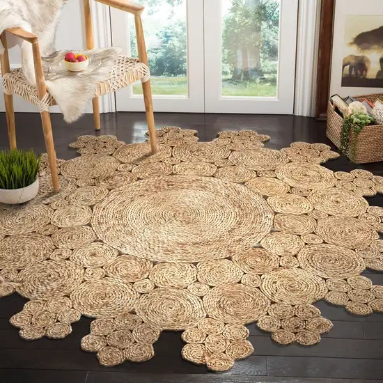 Dazzling Concentric Natural Boutique Jute Rug Photo 7