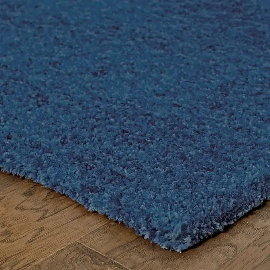 Deep Blue Shag Tufted Handmade Stain Resistant Area Rug Photo 3