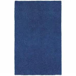 Photo of Deep Blue Shag Tufted Handmade Stain Resistant Area Rug